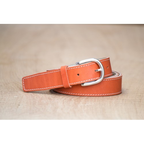 CEINTURE CUIR ORANGE | La classique